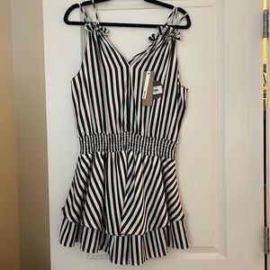 Do + Be Black and White Bazaar Mini Dress